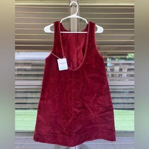 Red Corduroy Sleeveless Dress